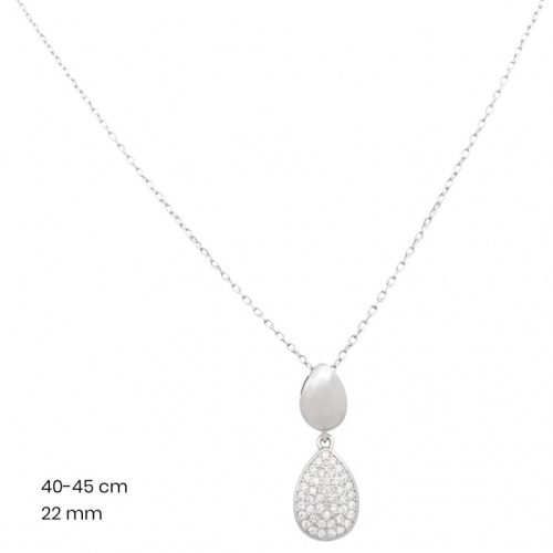 Silver chain with a sparkling drop pendant