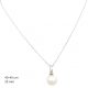 Silver necklace with minimalist freshwater pearl pendant