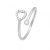 Silver open ring with heart