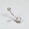 Ezüst köldök piercing átlátszó cirkónia kővel