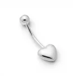Szív alakú minimalista ezüst köldök piercing