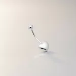 Szív alakú minimalista ezüst köldök piercing