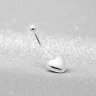 Szív alakú minimalista ezüst köldök piercing