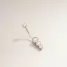 Ezüst köldök piercing 3 cirkónia kővel