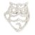 Silver ring with zirconia and wise owl