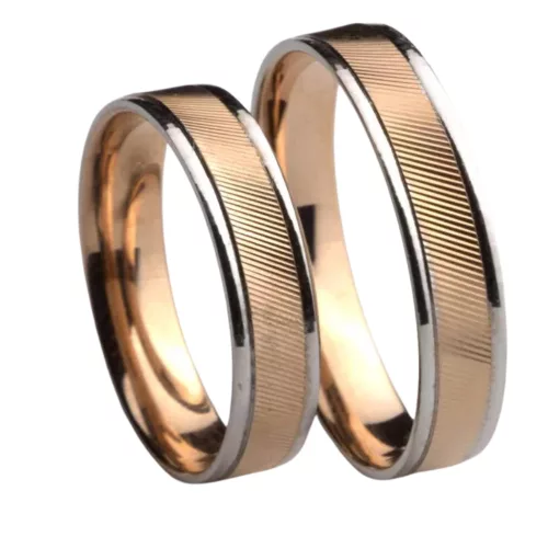 45002-AVF Miami white and red gold wedding band