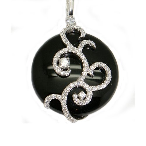 Special Onyx Silver Circle Pendant
