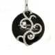 Special Onyx Silver Circle Pendant