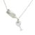 Wine and glass silver necklace