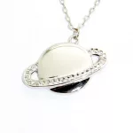 Ezüst collier nyakék Szaturnusz gyűrűje