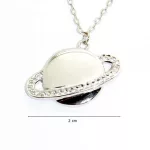 Ezüst collier nyakék Szaturnusz gyűrűje