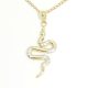 Gold snake pendant with zirconia
