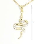 Gold snake pendant with zirconia