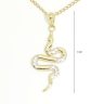 Gold snake pendant with zirconia