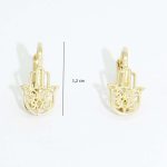 Latch-back gold earrings for dolls Hamza's hand