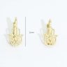 Latch-back gold earrings for dolls Hamza's hand