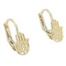 Latch-back gold earrings for dolls Hamza's hand