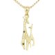 Gold pendant with large giraffe and small giraffe