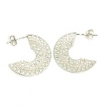 Silver earrings with Aztec pattern