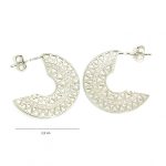 Silver earrings with Aztec pattern