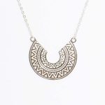 Silver earrings with Aztec pattern