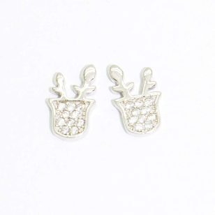 Silver reindeer earrings