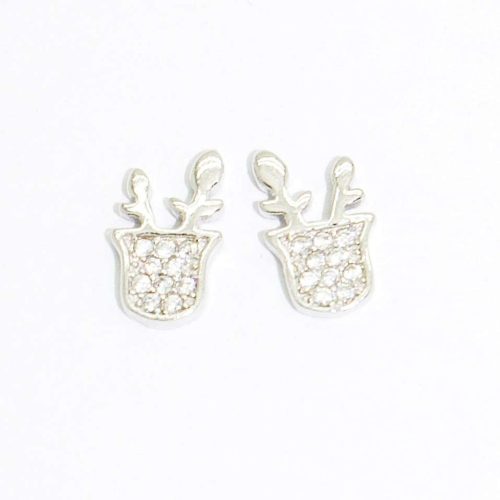 Silver reindeer earrings