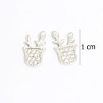 Silver reindeer earrings