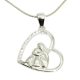 Silver heart pendant: dog and owner