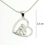 Silver heart pendant: dog and owner