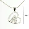 Silver heart pendant: dog and owner