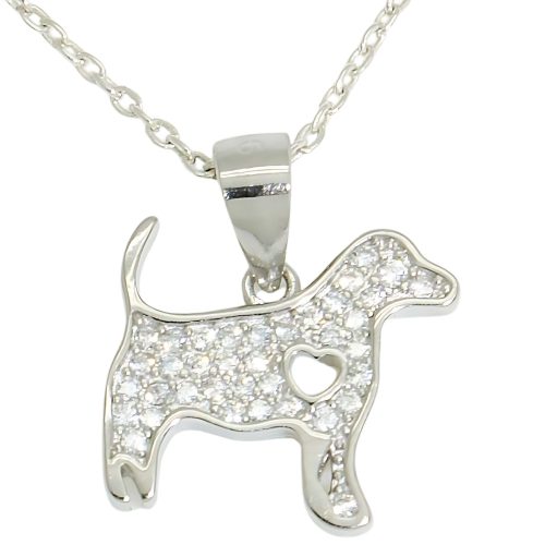 Silver pendant with standing dog