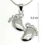 Engravable silver pendant with double paw print