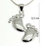 Engravable silver pendant with double paw print