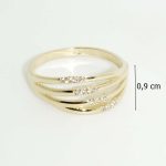 Multi-row gold ring with zirconia stones