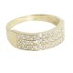 Gold ring with three rows of zirconia