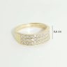 Gold ring with three rows of zirconia