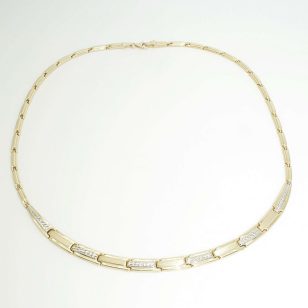 Two-tone yellow and white gold necklace 45 cm
