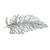 Windblown feather antique silver brooch