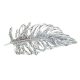 Windblown feather antique silver brooch