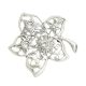 Antique silver brooch with flower zirconia
