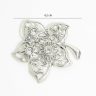 Antique silver brooch with flower zirconia