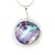 Purple glitter silver pendant