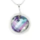 Purple glitter silver pendant
