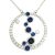 Silver circle necklace with sapphire blue stones
