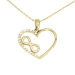 Gold heart pendant with infinity symbol