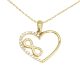 Gold heart pendant with infinity symbol