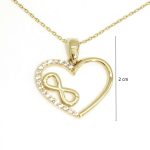 Gold heart pendant with infinity symbol