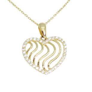 On the Wave of Love Gold Pendant