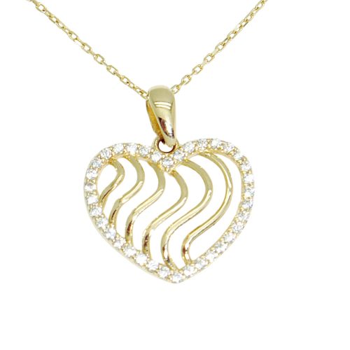 On the Wave of Love Gold Pendant